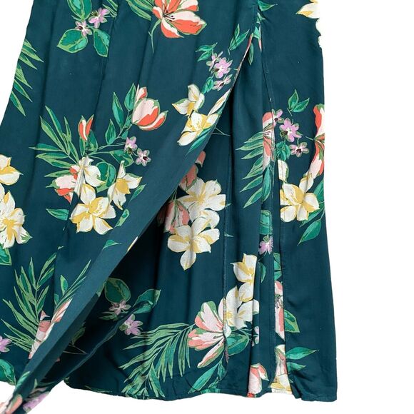 Patrons Of Peace Maxi Floral Skirt XS Tropical Slits Flowy Resort Beach Aloha - Picture 5 of 6